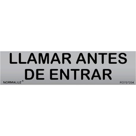 Cartello bussare prima di entrare adesivo acciaio inox 5x20cm rd707054