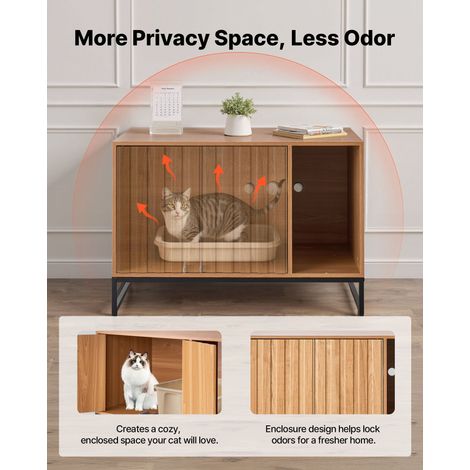 Meuble de Rangement pour Bac à Litière Chat Armoire Cache Maison (1/5)