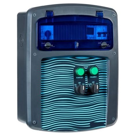 Coffret électrique piscine étanche – Filtration, éclairage 12V, traitement de l'eau – Sélecteurs en façade, prêt à câbler – Garantie 3 ans – Nalto