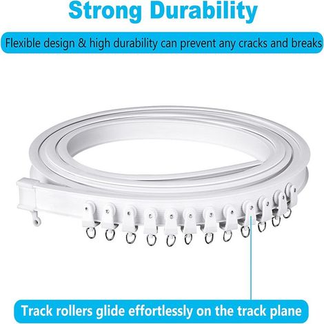 5-meter PVC plastic curved track trolley saw set for curtain tracks, including accessories, U-shaped and L-shaped flexible guide tracks (1/5)