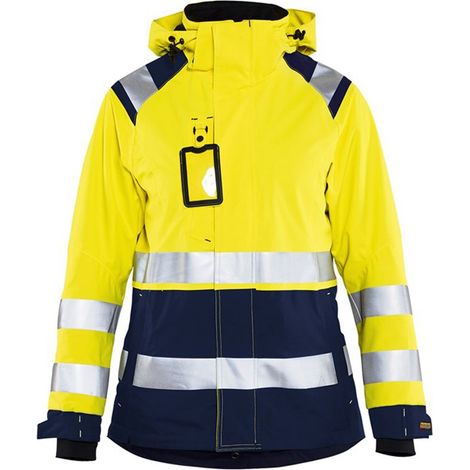 Veste de travail hardshell haute visibilité femme 4904 - Jaune fluo/Marine L (1/4)