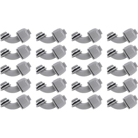 Ortviai Raccord étanche liquide 3/4 pouce NPT 90° - 20 pièces pour conduit électrique flexible PVC