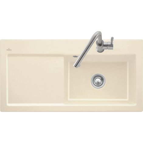 Lavello incasso SUBWAY 60 XL FLAT 965 x 475 mm, vasca a sinistra, comando manuale in legno VILLEROY & BOCH