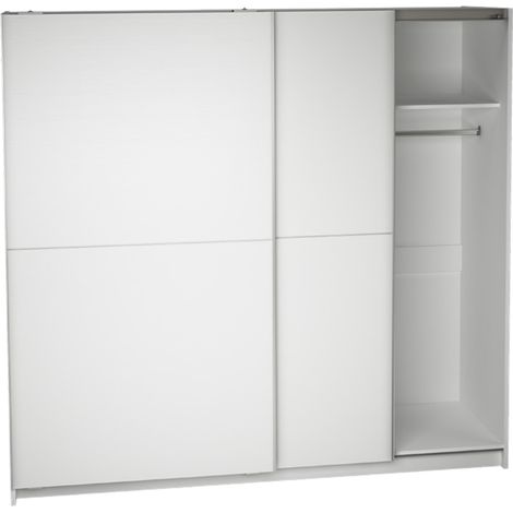 Pegane – Armoire penderie blanche 200 cm – Dimensions 180 x 60 cm – Panneaux de particules haute densité – Fabrication espagnole certifiée PEFC (1/2)