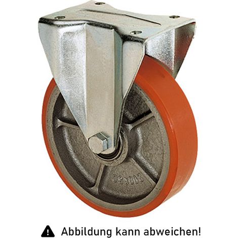 Rollcart Polyurethan- Bockrolle  Ø100x30mm mit 200kg Tragkraft