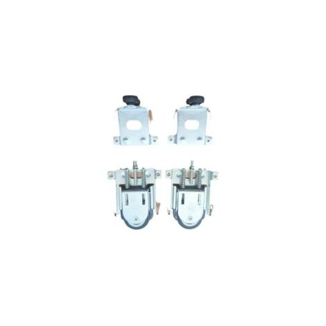 Set di 2 rulli per ante scorrevoli di armadi, rulli, guide per mobili, guide con ammortizzatore, in nylon, argento