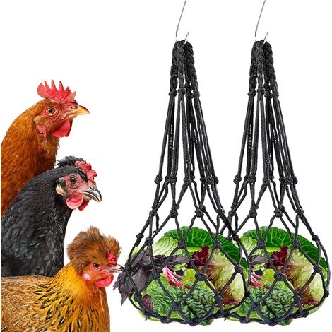 2pcs Sac en Filet de Légumes et de Viande Mangeoire Suspendue Oiseaux Anti-gaspillage Sac Net de Fruits (1/4)