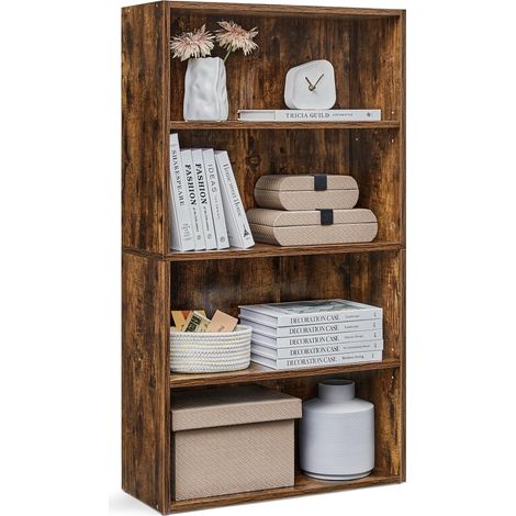 Bibliothèque, Étagère sur 4 Niveaux, Meuble de Rangement Ouvert (1/5)