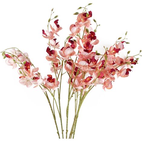 Pack of 6 x 80cm Pink Artificial Mini Orchid Stem (1/5)