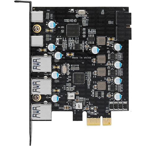 5-Port-PCI-E-zu-USB-3.0-Typ-C-Adapterkarte (3x USB + 2x Typ C PCIE-Erweiterung) (1/5)