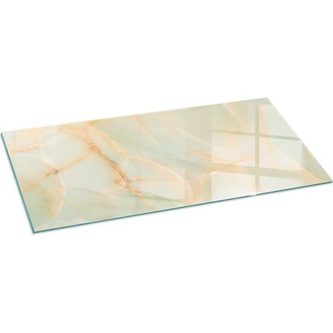 Décorative Plaque en verre trempé pour cheminée protection contre les braises et étincelles Motif marbré abstrait 125x50 cm (1/5)