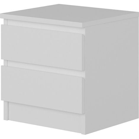 Comodino con 2 cassetti 42 x 40 x 37 cm bianco 030008675