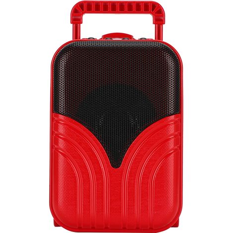 Mini enceinte Bluetooth sans fil en forme de valise, lecteur de musique portable à brancher sur carte (rouge) (1/5)