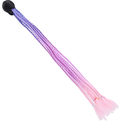 Casque moto tresse queue de cheval perruque locks style élégant ventilateur ventouse bleu violet rose (1/5)