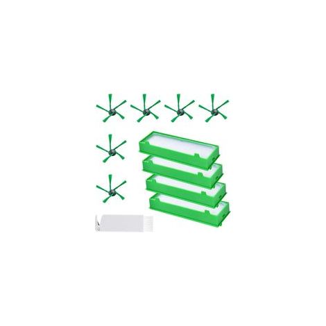 Accessoires pour le robot aspirateur Vorwerk Kobold VR200 VR300-6 brosses latérales, 4 filtres HEPA,1 outils de nettoyages, Kit de 11 Pièces de rechange (1/5)