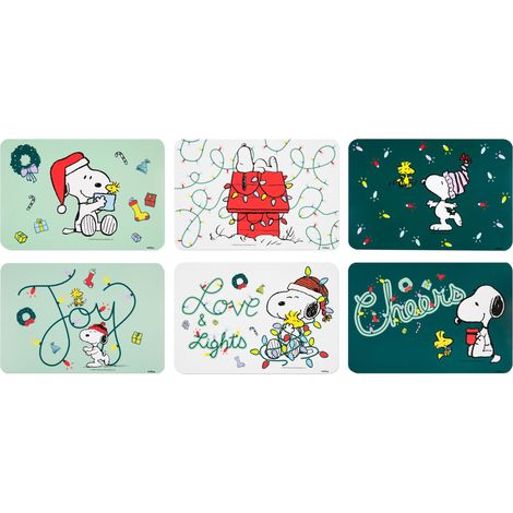 Lot de 6 Sets de Table en Plastique PP Motif Noël Vert 43 x 28,5 cm (1/5)
