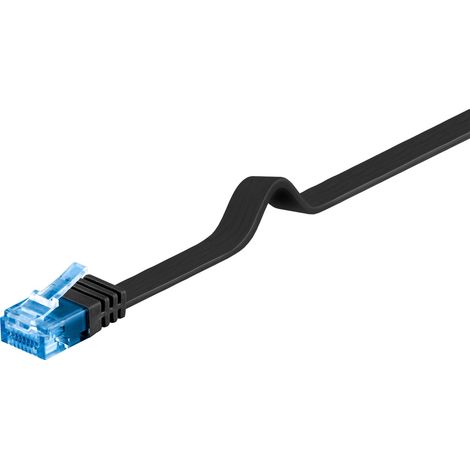 Cavo patch LAN CAT 6A UTP FLAT, nero, 7 m