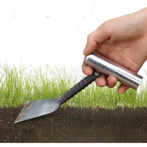 Petite pelle en fer forgée à la main — Lame étroite en fer à béton soudé — Outil de jardinage et de désherbage domestique — Petite pelle pour la récolte de plantes sauvages comestibles (1/2)