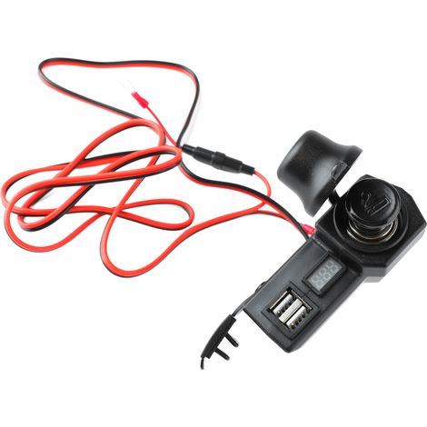 Chargeur universel pour téléphone avec prise double USB 10 à 24 V pour moto et voltmètre, charge rapide. (1/5)
