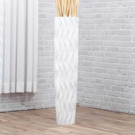 Vaso Terra Legno Decorativo Alto Stile Bhianco 85 cm (1/5)