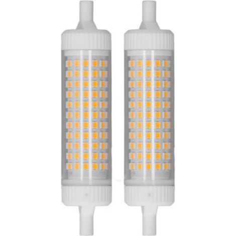 2 ampoules LED R7S 118mm 15W variable, 154 LED double extrémité, lumière chaude 220V pour éclairage domestique et publicitaire (1/5)