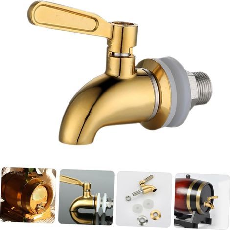 Robinet De De en Acier Inoxydable Doré r Robinet Multifonction Résistant à l'usure Remplaçable Pratique pour Seau à Boissons Adapté pour Maison Et Restaurant 16mm G1/2 (1/5)