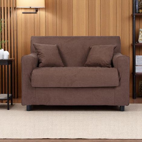 Divano 2 posti Brown - tessuto impermeabile 124 cm BOLOGNA (1/5)