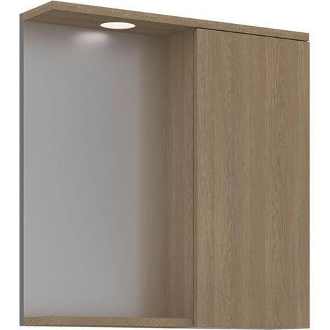 Badezimmerschrank mit Spiegel "Purus 65" – 63 x 18 x 68 cm – Sonomo Oak (1/3)