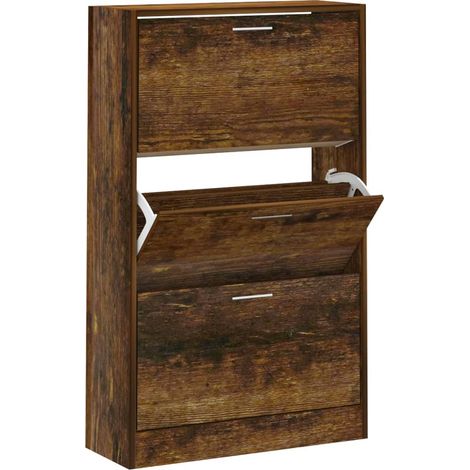vidaXL Scarpiera Rovere Fumo 63x24x103 cm in Legno Multistrato (1/5)