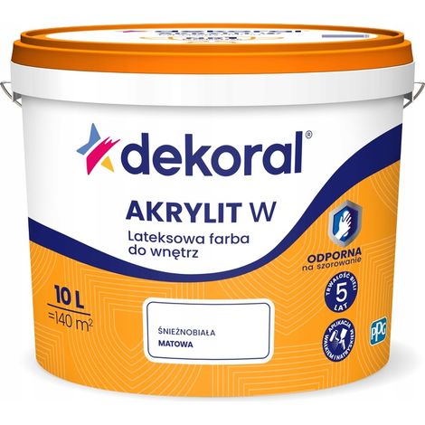 Émulsion latex intérieure décorative acrylique W plus blanc 10L - 5EMDL.BIA10 (1/5)