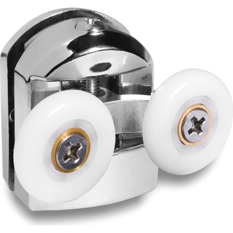 Rulli superiori per cabina Armazi da 21 mm cromati, 2 pezzi.