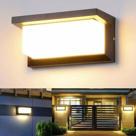 Applique murale extérieure, applique LED en acier inoxydable avec détecteur de mouvement, faisceau orientable vers le haut et vers le bas, argentée (1/5)