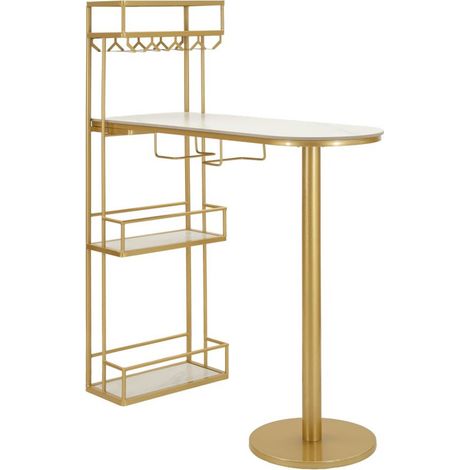 Comptoir de Bar "Luxy" 150cm Or & Blanc (1/5)