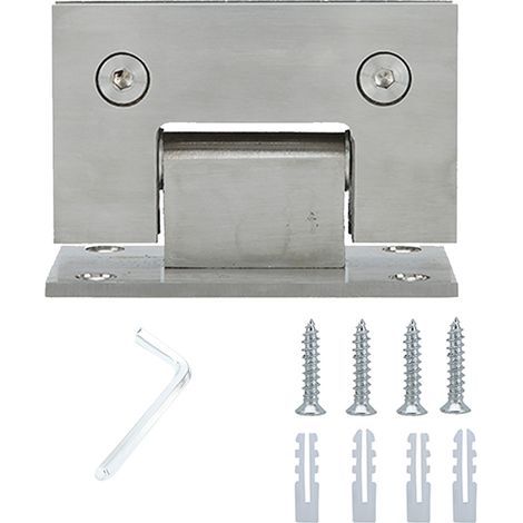 90° Équerre en Acier Inoxydable Paumelle Murale 8-12mm pour Porte en Verre Douche (1/5)