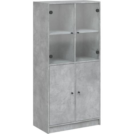 Credenza buffet cassettiera mobile contenitore organizer cucina soggiorno soggiorno alto con ante 68 x 37 x 142 cm derivati del legno grigio 020032240
