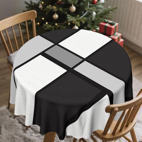 Runde Tischdecke 152 cm wasserdicht für Weihnachten, Küche & Esszimmer