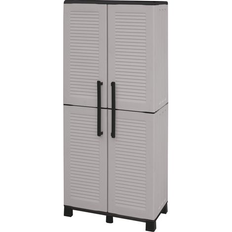 Armario alto línea family de polipropileno gris claro, 68 x 37 x 169 cm