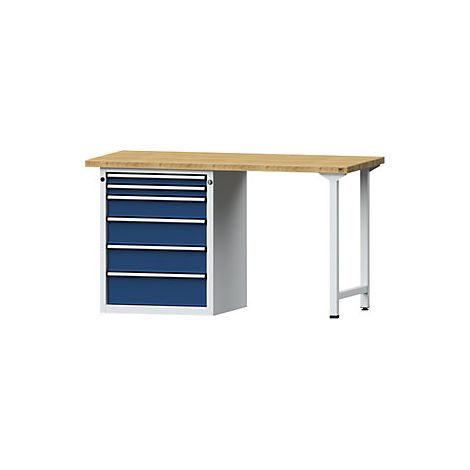 Banco de trabajo  bastidor modular  6 cajones  tablero de haya