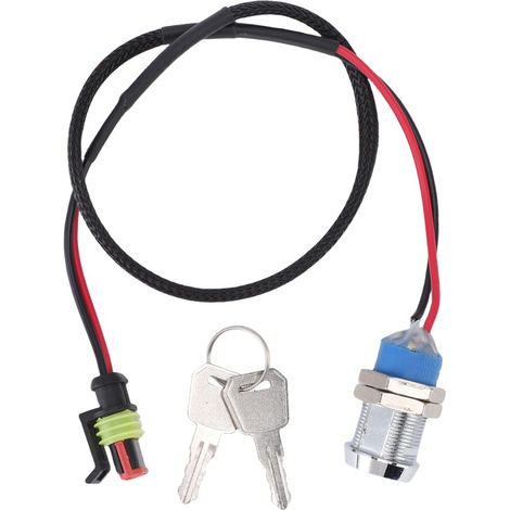 Contacteur allumage universel avec clé – Câble 50cm – Pour chariot, tracteur, engins chantier et agricole – Fiable