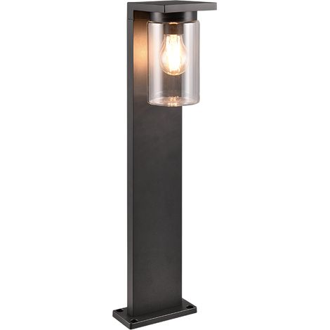 Potelet exterieur 1xe27 max 40w ip44 detecteur crepusculaire noir mat - trio - ardila (1/4)