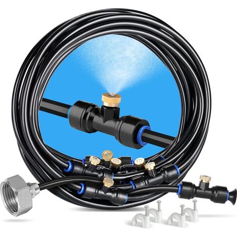 Memkey – Brumisateur extérieur 8m avec 7 brumisateurs – Adaptateur laiton massif – Refroidissement jusqu'à 20℃ – Installation facile pour terrasse et jardin - 1Adaptateur (1/5)