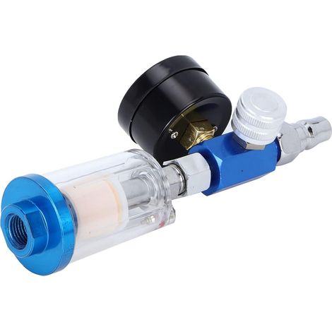 1/4 Inch Air Regulator Gauge with Water and Oil Separator Filter for Spray Paint Gun, Filters Solid Contaminants and Condensation (1/5)