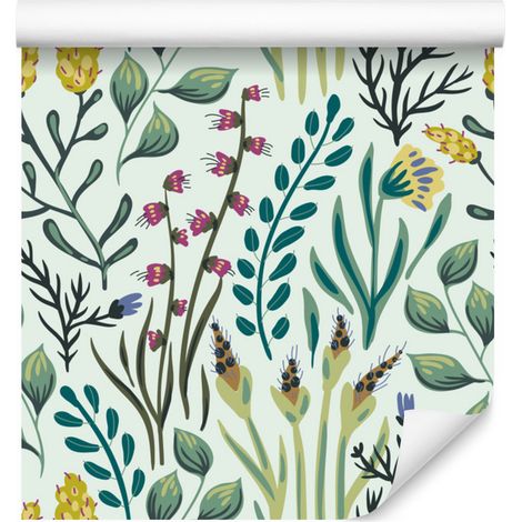 Papier peint Fleurs et Plantes des Prairies pour Salon et Chambre 50x1000 cm (1/5)