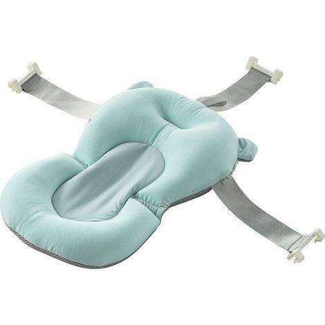 Coussin de Bain pour Bébé, Hamac de Baignoire Antidérapant avec Réducteur de Taille - Bleu Clair (1/5)