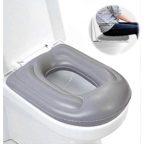 Siège de toilette gonflable réglable en hauteur pour personnes âgées et handicapées, soulageant les douleurs au coccyx. (1/4)