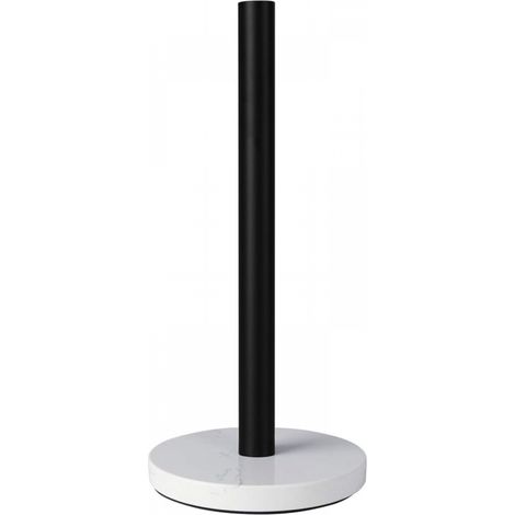 Porte-essuie-tout sur pied avec base en marbre pour cuisine et salle de bain(Noir mat, base blanche) (1/5)