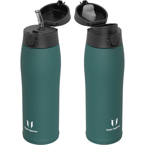 Trinkflasche Edelstahl BPAfrei Auslaufsicher 750 ml M- Dunkelgrün (1/5)