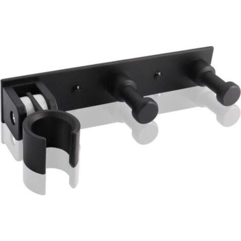 Universel Support Douchette avec 2 Crochet, Support Douche Mural en Alliage D'aluminium Réglable, Fixation Pommeau de Douche Auto-Adhesif Porte Pomme de Douche pour Tuyau de Douche
