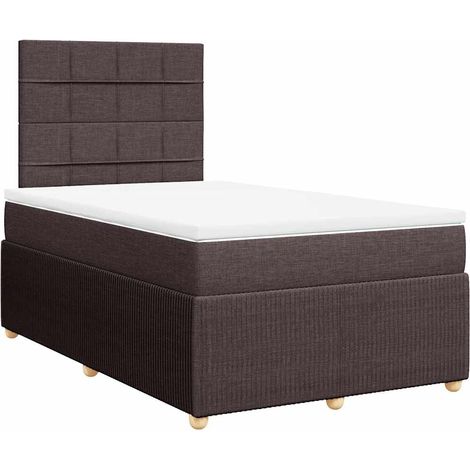 Maison Exclusive - Giroletto a Molle con Materasso Marrone Scuro 120x200cm Tessuto (1/5)