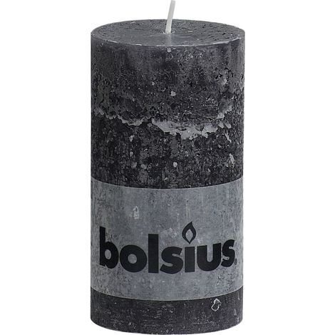 Bougie pilier rustique Bolsius 13x6,8 cm Anthracite